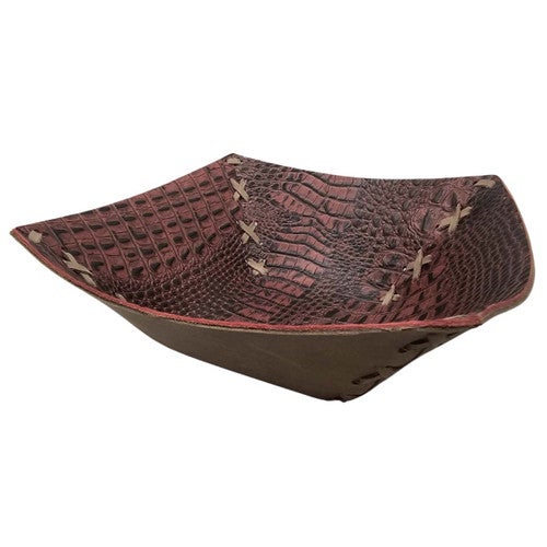 Croc Stitched Decorative Bowl - Red