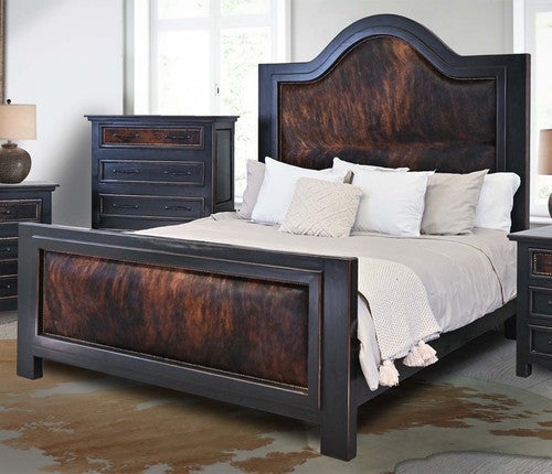 Brindle Cowhide Bed - Queen