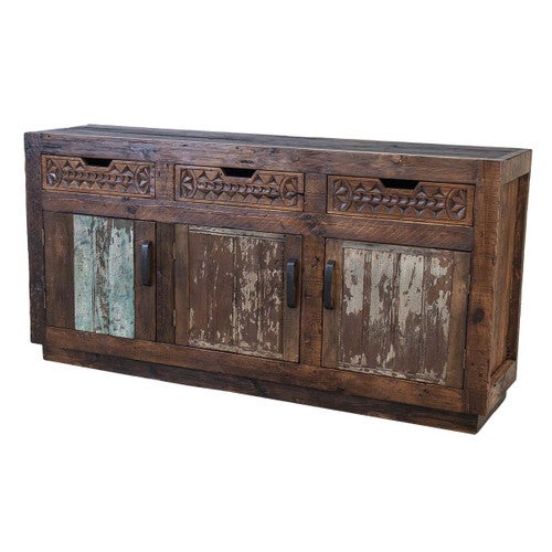 Carved Triangles Distressed Buffet
