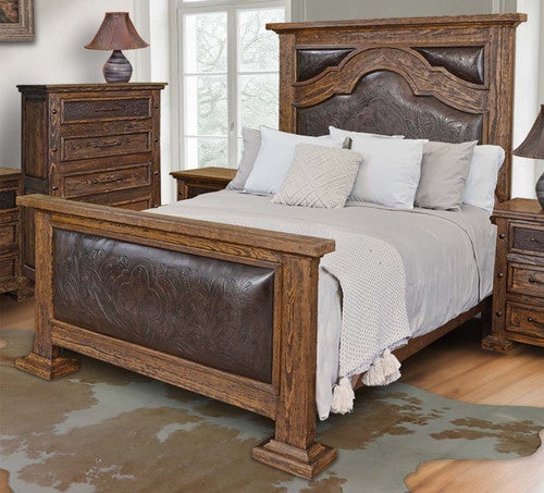 Old West Leather Bed - Queen