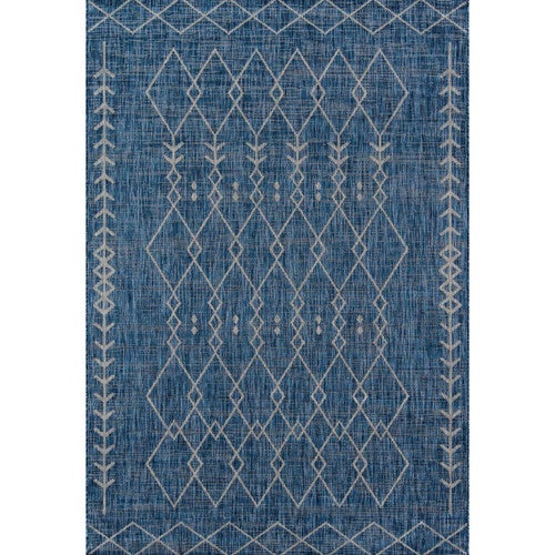 Blue Mexican Indoor/Outdoor Rug - 8 x 11