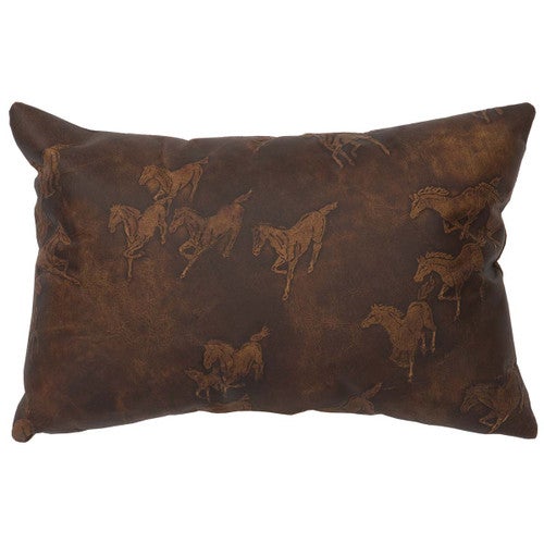 Horse Embossed Leather Pillow