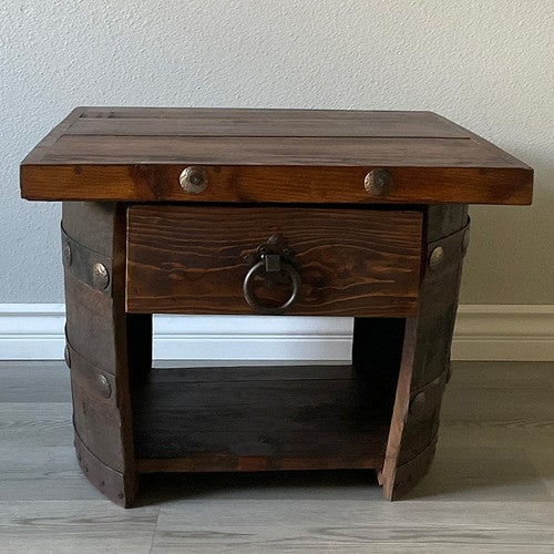 Lexington Tequila Barrel Accent Table with Drawer