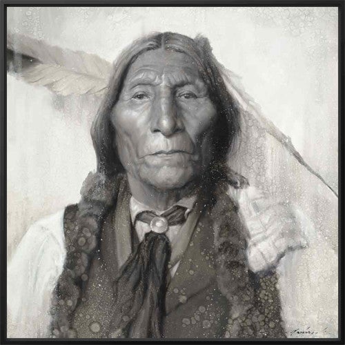 Chief Wolf Robe Square Canvas Print