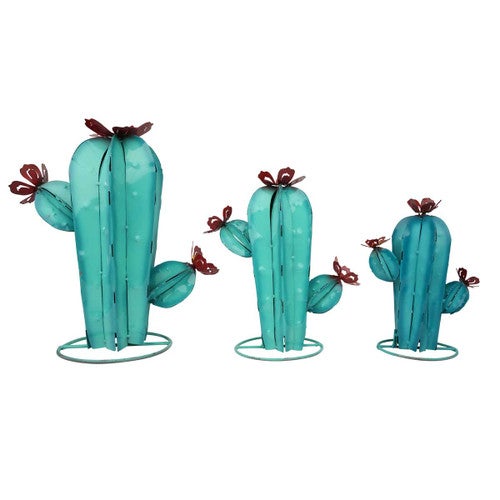 Santa Fe Saguaro Cactus Scupltures - Set of 3