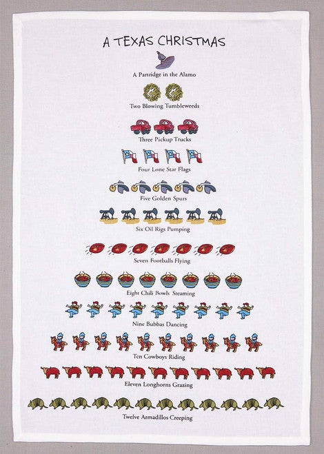 12 Days of Texas Christmas Kitchen Towels - Set of 4 - OUT OF STOCK UNTIL 07/15/2025