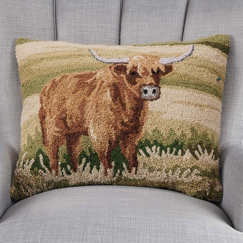 Highland Meadows Hooked Pillow