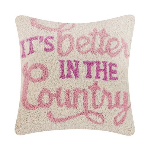 Country Charm Hooked Pillow