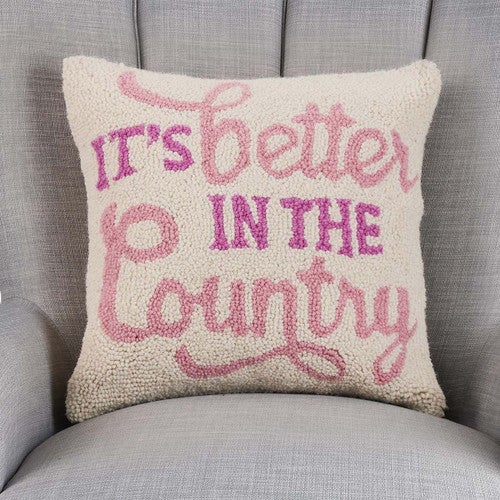 Country Charm Hooked Pillow