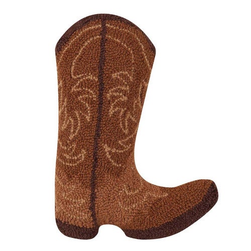 Rustic Boot Hooked Pillow