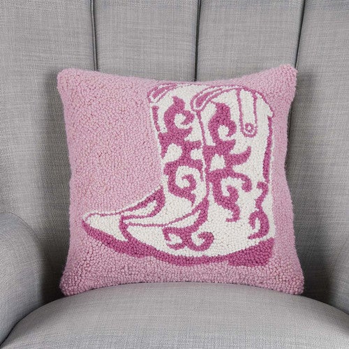 Cowgirl Boots Rodeo Hooked Pillow