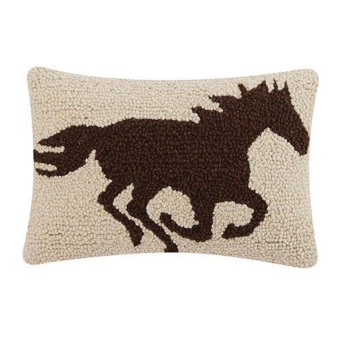 Rodeo Racehorse Hooked Pillow
