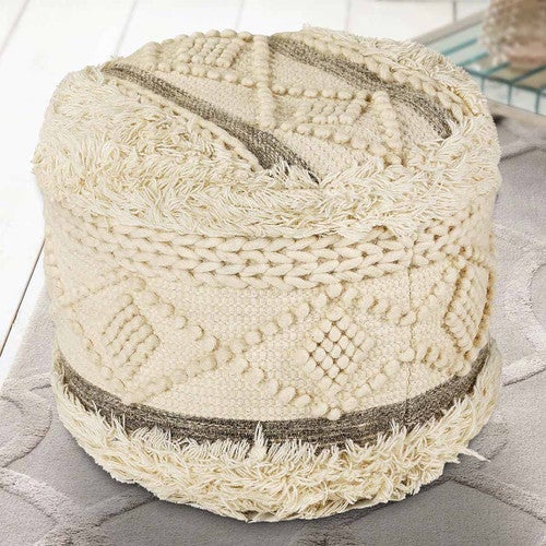 Snowy Canyon Tufted Pouf