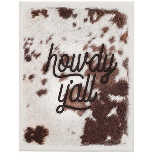 Cowhide Howdy Wall Art