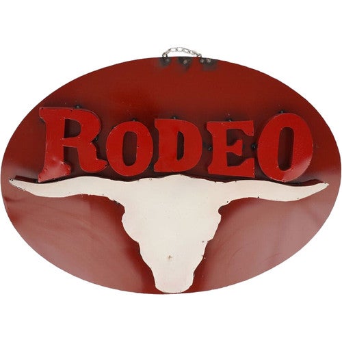 Rodeo Longhorn Handmade Metal Sign
