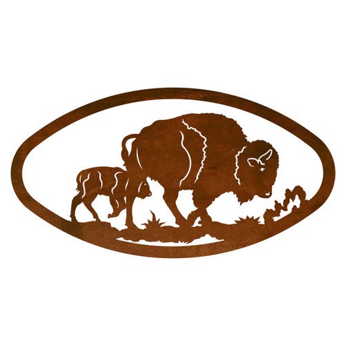 Bison Family Metal Wall Art