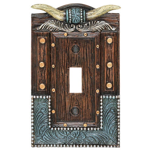 Tooled Longhorn Single Switch Plate - CLEARANCE