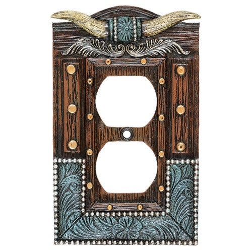 Tooled Longhorn Outlet Cover - CLEARANCE
