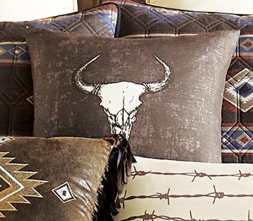 Steer Head Accent Pillow