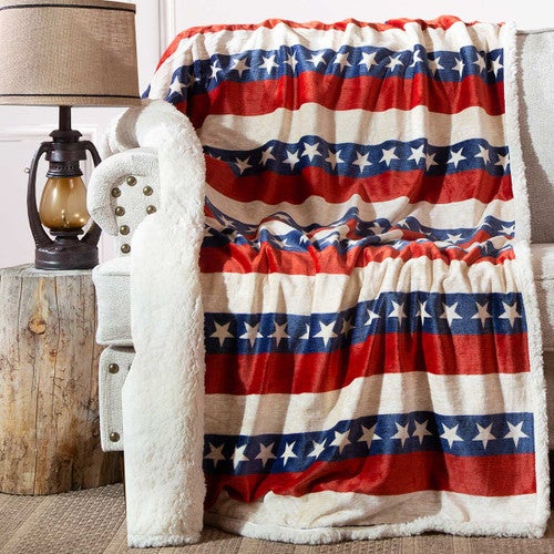 Stars & Stripes Sherpa Throw