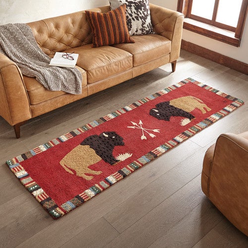 Bison Duo Hooked Wool Runner