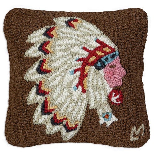 Chief Legacy Hooked Wool Pillow