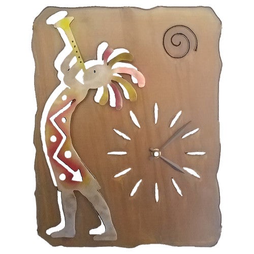 Kokopelli Playing Trumpet Wall Clock