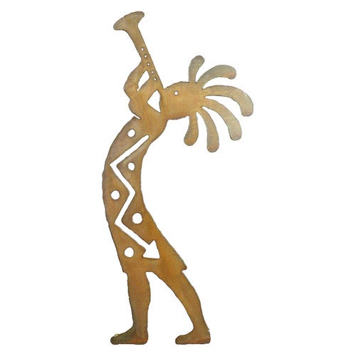 Kokopelli with Trumpet Left Facing Cutout Wall Art