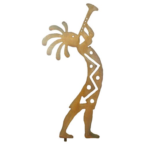 Kokopelli with Trumpet Garden Statue