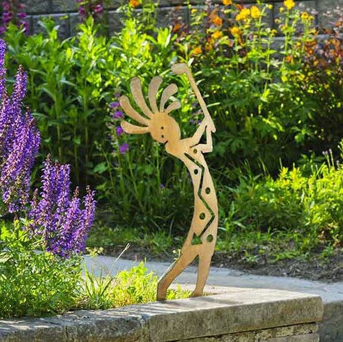 Golfing Kokopelli Garden Statue