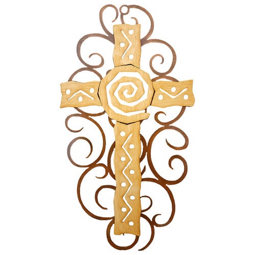 Moab Cross Cutout Swirl Wall Art