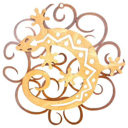 Sun Lizard Cutout Swirl Wall Art