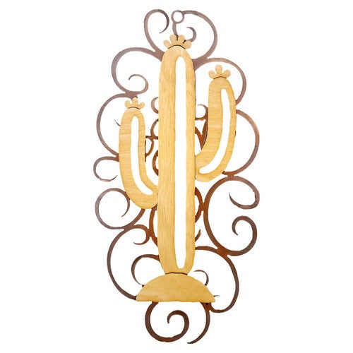 Sunset Cactus Cutout Swirl Wall Art