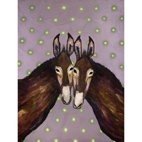 Donkey Pair with Dots Canvas Print