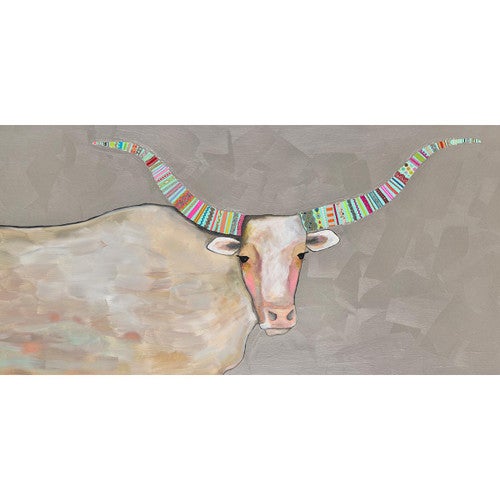 Southwest Longhorn on Gray Canvas Print