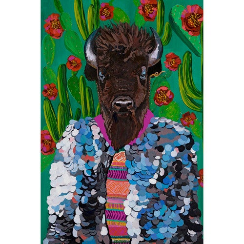 Dolled Up Bison Canvas Print