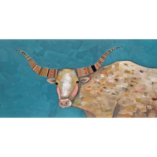 Southwest Longhorn on Blue Canvas Print