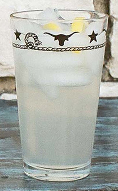 Stars & Longhorns Iced Tea Glasses - Set of 4