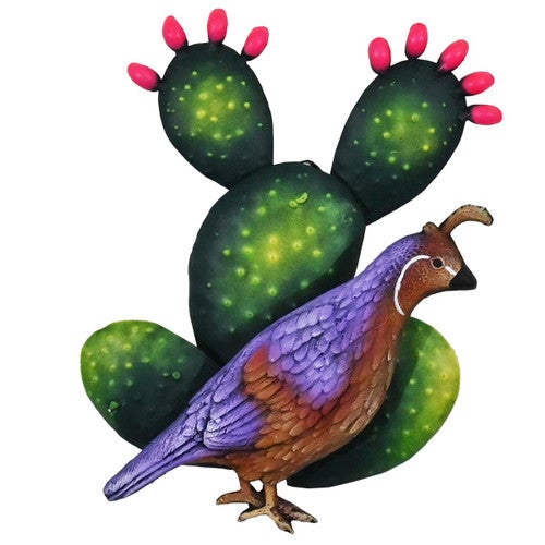Oasis Quail Metal Wall Art