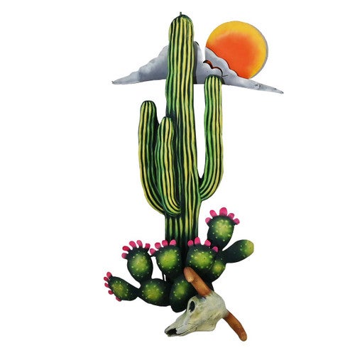 Cactus Skull Sunset II Metal Wall Art