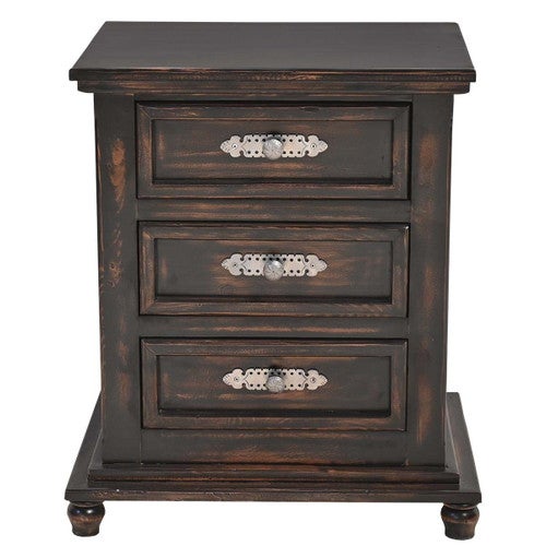 Midnight Riverside Triple Drawer Nightstand