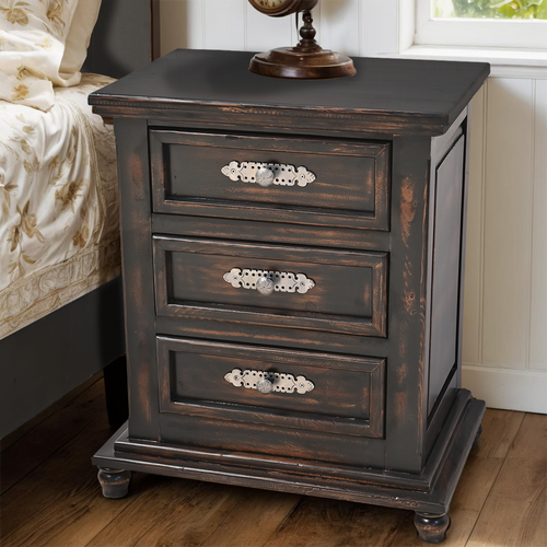 Midnight Riverside Triple Drawer Nightstand
