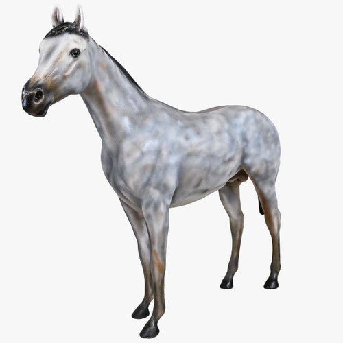 Western Stallion Decorative Statue - Gray