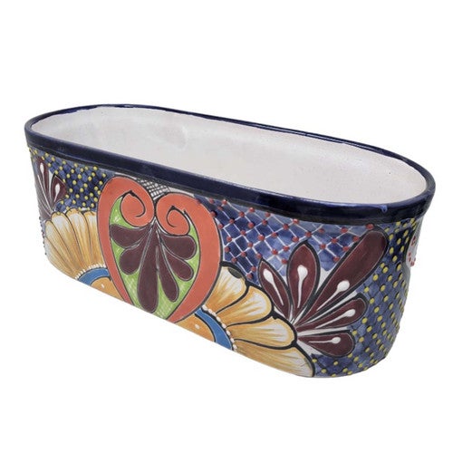 Sapphire Blue Oval Planter