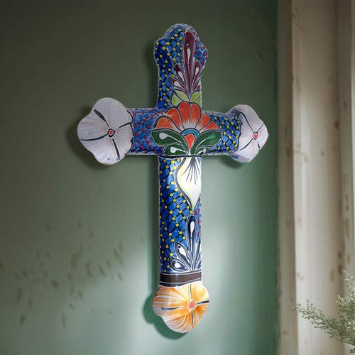 Red Flower Cross Wall Art