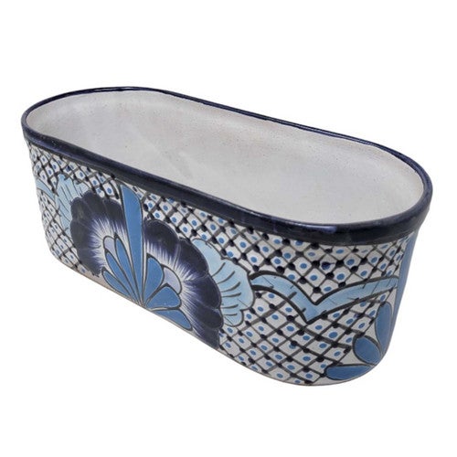 Blues Pattern Oval Planter