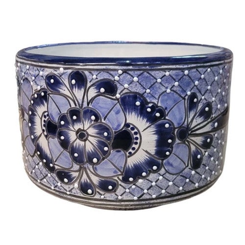 Blue Flower Wheel Planter