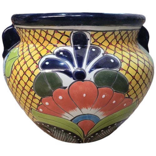 Orange Flower Medium Planter