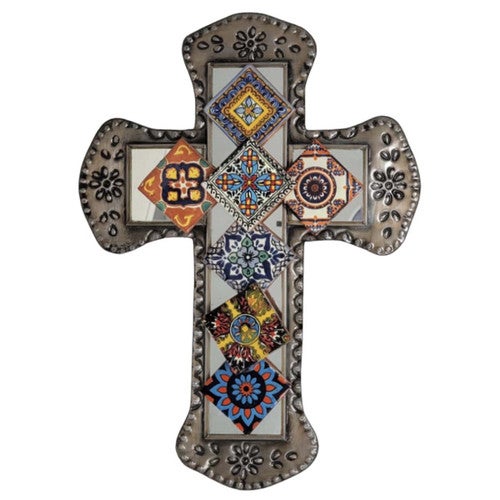 Mosaic Tile Cross Wall Art