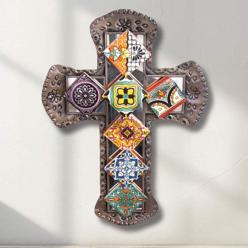 Mosaic Tile Cross Wall Art